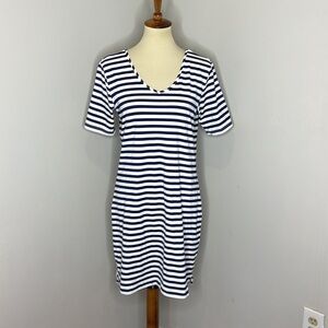Dudley Stephens‎ Stretch Blue White Stripe Dress